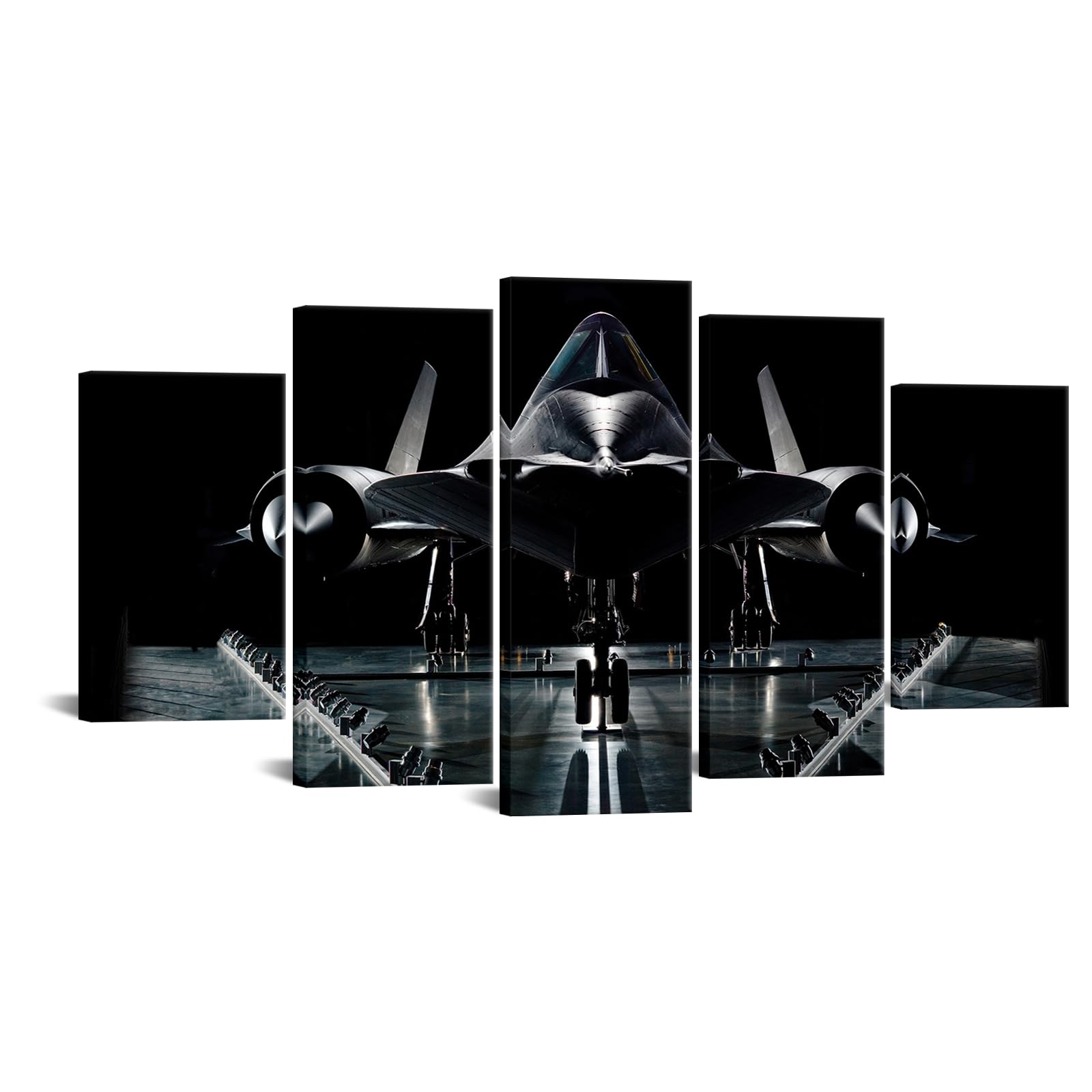 VVOVV Wall Decor Airplane Decor Black Room Decor Aviation Decor Picture Boys Bedroom Decor, Large Canvas Wall Art Framed,60x32in