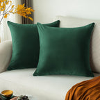 Quorgves Dark Green Throw Pillows Emerald Green Pillow Covers 20X20 Inch Pack Of 2 For Couch Living Room Bed Bedroom Soft Velvet