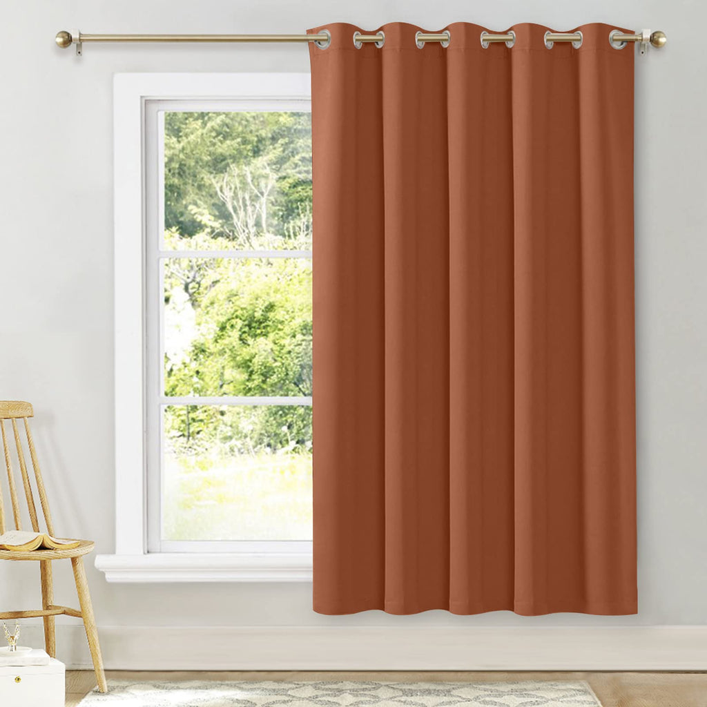 NICETOWN Halloween Room Darkening Curtains for Bedroom, Burnt Orange Thermal Insulated Drapes 72 inches Long for Office, Loft, G