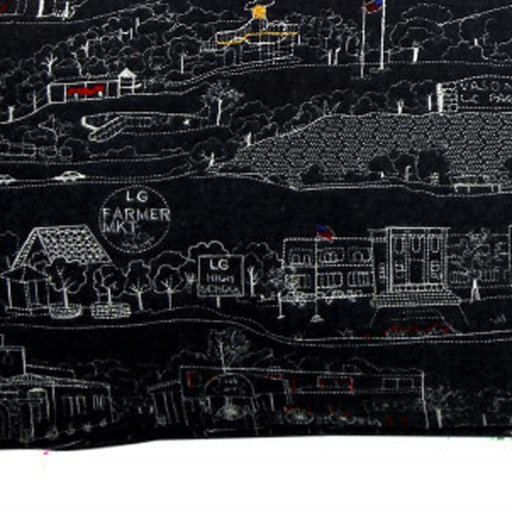 HomeRoots Grey 35' Black Los Gatos Nighttime Skyline Lumbar Decorative Pillow