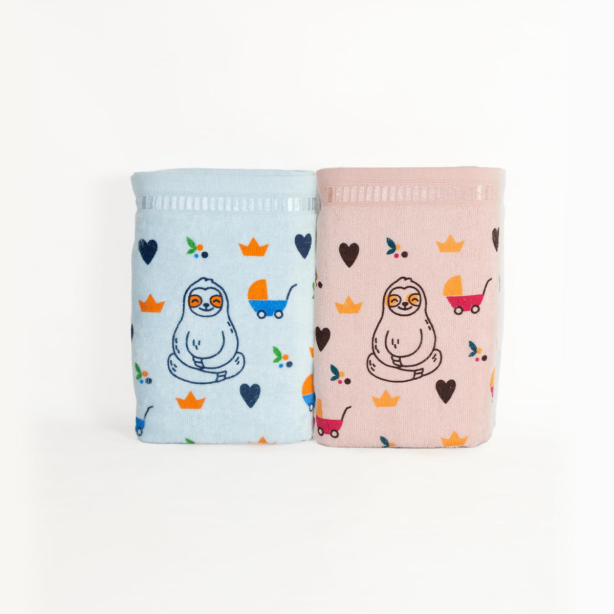 RANGOLI 100% Cotton Baby Bath Towel for New Born, 410 GSM, Pack of 2 | Highly Absorbent Washcloth for New Born, Quick Dry Bath T