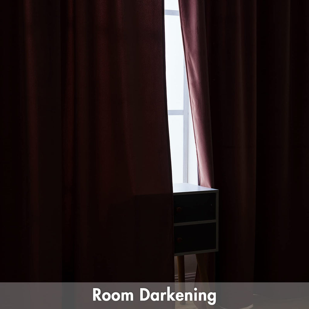 Miulee Dusty Rose Pink Velvet Curtains Thermal Insulated Blackout Curtain Drapes For Bedroom Living Room Darkening 63 Inches Long Curtains Panels Rod Pocket Set Of 2