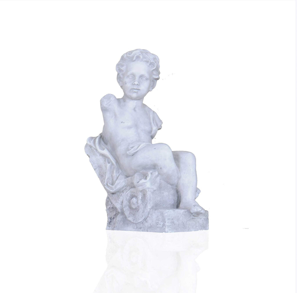 HomeRoots Decor 8-inch x 16-inch x 21-inch Boy Sitting - Statue