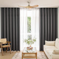 MOONVAN Windows Dark Grey Blackout Curtains 54 inches Long 2 Panels Set Grommet Blackout Drapes Energy Saving Noise Reducing The