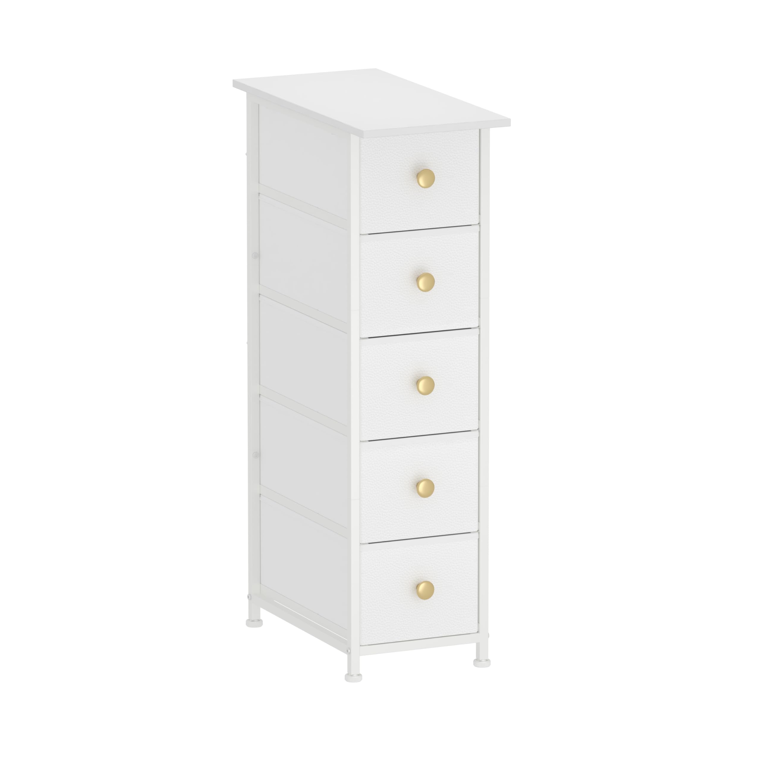 GiftGo Narrow Dresser Cabinet Vertical Slim Dresser Chest of Drawers Skinny Storage Tower for Small Spaces Gaps Closet Bedroom B