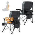 TIMBER RIDGE Oversized Folding Camping Chair with Lumbar Support Adjustable High Back Heavy Duty for Adults Aluminum Support up 