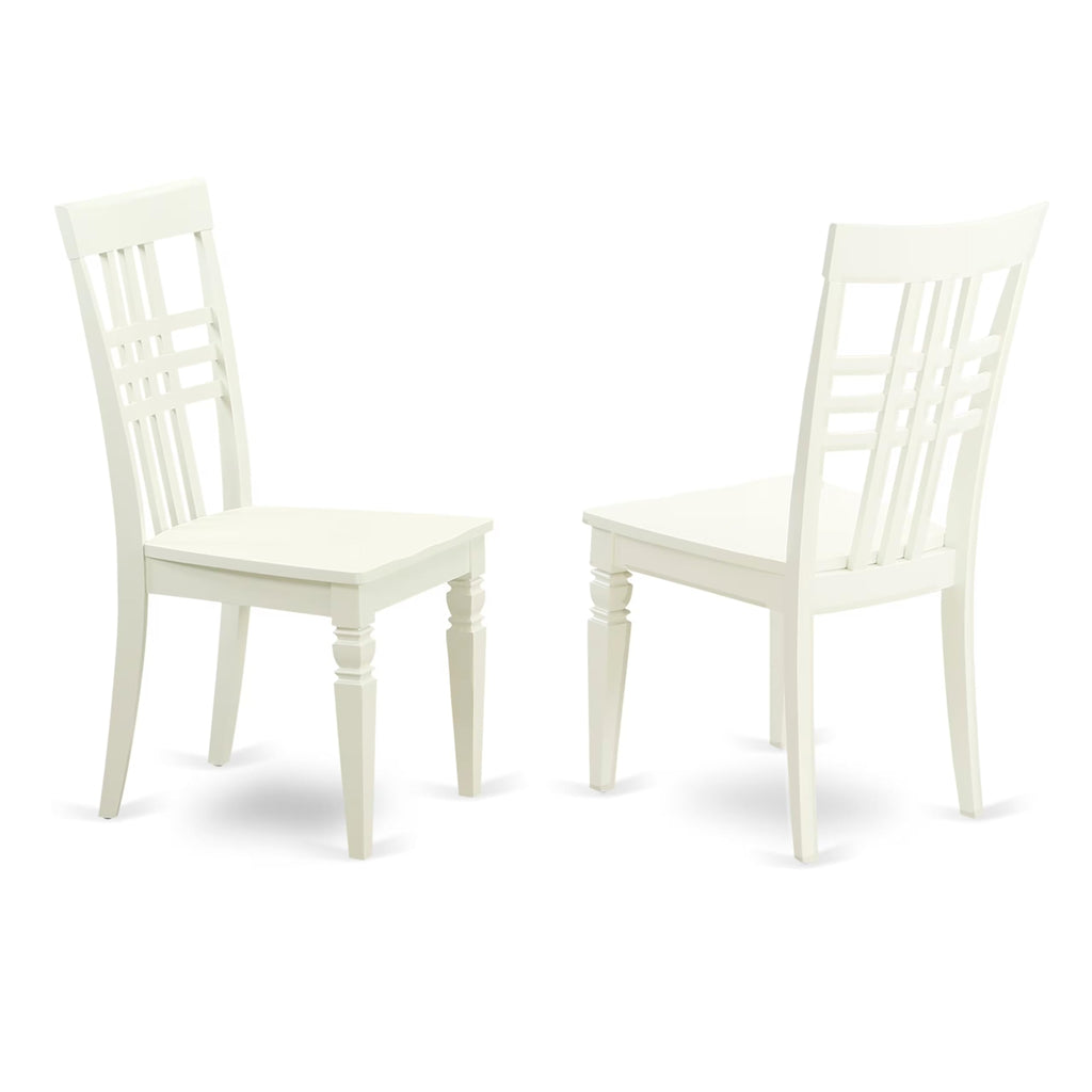East West Furniture Avlg5-Lwh-W 5 Piece Dinette Set For 4 Includes An Oval Dining Table With Butterfly Leaf And 4 Dining Room Chairs, 42X60 Inch, Linen White