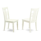 East West Furniture Avlg5-Lwh-W 5 Piece Dinette Set For 4 Includes An Oval Dining Table With Butterfly Leaf And 4 Dining Room Chairs, 42X60 Inch, Linen White