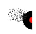 DNVEN Music Notes Wall Decals Disc Door Stickers Removable Vinyl Arts for Childrens Day Nursery Kids Bedrooms Family Playroom C
