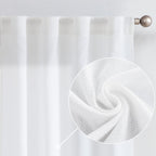 Jinchan Linen Blend White Curtains 63 Inches Length For Living Room Farmhouse Rod Pocket Back Tab Light Filtering Window Drapes For Bedroom Curtains Off White 2 Panels