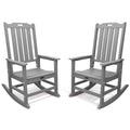 THOEOE Oversized Rocking Chair Set of 2, Outdoor Rocking Chair for Adults, All Weather Resistant Porch Rocker for Lawn Garden, G