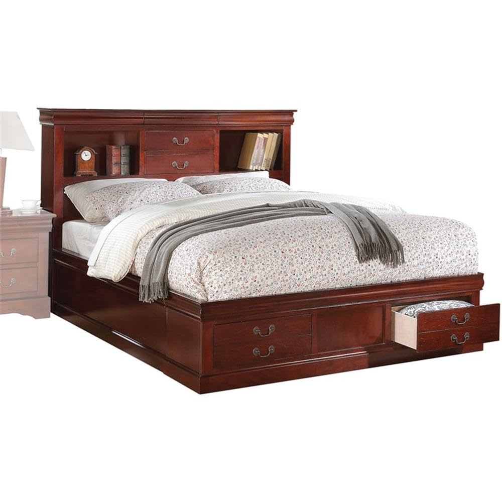 Acme Louis Philippe III Queen Bed in Cherry