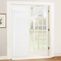 Ryb Home Linen Blended French Door Shades Self Adhesive, Privacy Room Darkening Glass Door Window Curtains For Kitchen Patio Door Sidelight Curtain Tie Up Shades, Wide 30 X Long 80 Inch, 1 Pc, White