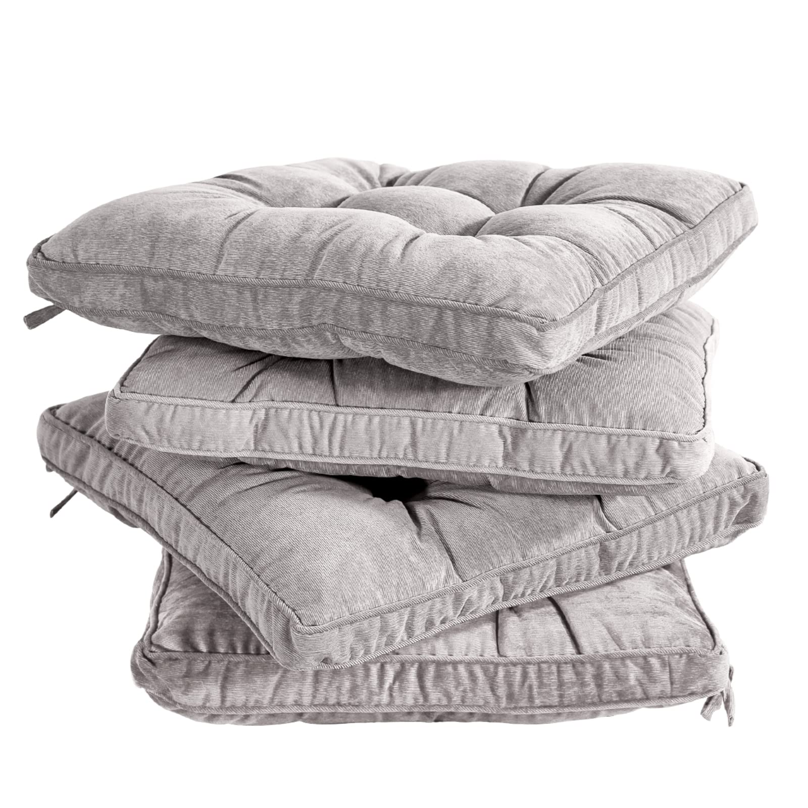 Tiita Chair Cushions For Dining Chairs Set Of 4, 18X18 Inch Seat Cushions With Ties, Square Floor Pillows Pad For Indoor/Outdoor