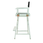Casual Home Director'S Chair ,White Frame/Black Canvas,30" - Bar Height