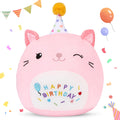 Abearcar Cat Plush Toy Birthday Decor Pink Cat Plushies Pillow Cat Stuffed Animal Soft Plushie Gifts For Girlfriend Kids Girls B