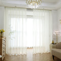 MIANBO Beige Sheer Curtains 84 Inches Length 2 Panels Set Window Sheer Curtains Basic Rod Pocket for Bedroom Children Living Roo