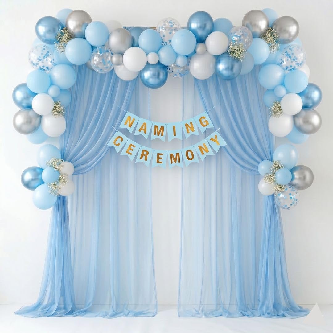 KIDZILO Naming Ceremony Decoration Kit for Baby Boy 66 Pcs