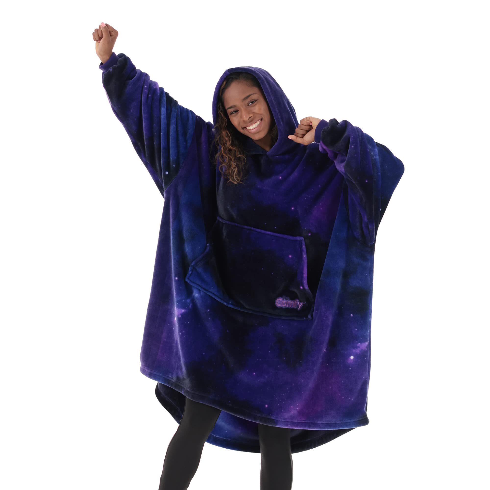 The Comfy Dream | Oversized Light Microfiber Wearable Blanket, One Size Fits All, Seen On Shark Tank (Galaxy)