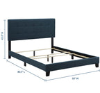 Modway Amira Tufted Fabric Upholstered Full Bed Frame With Headboard In Azure