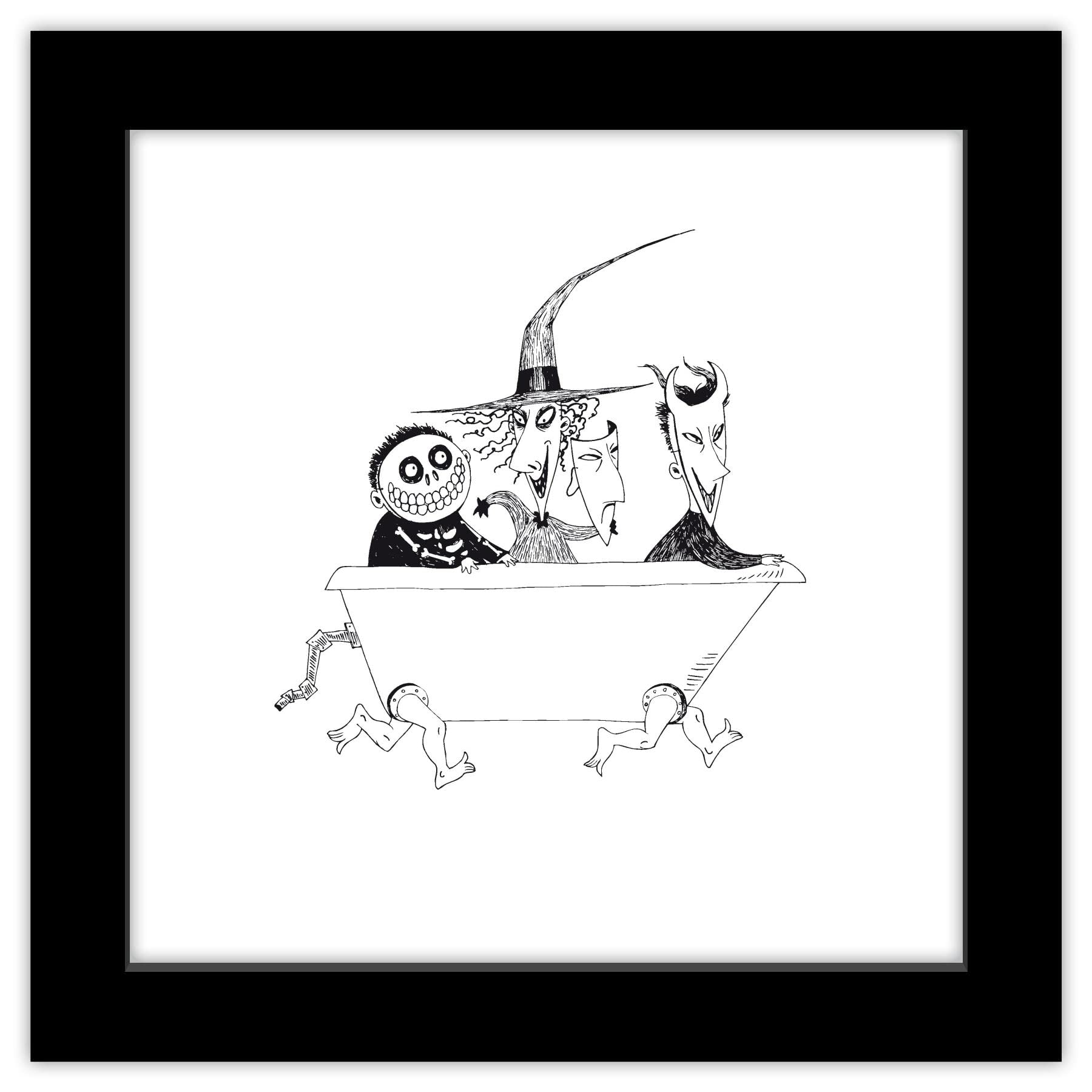 Trends International Gallery Pops Disney Tim Burtons The Nightmare Before Christmas - Bathtub Wall Art Wall Poster, 12 x 12, Bl