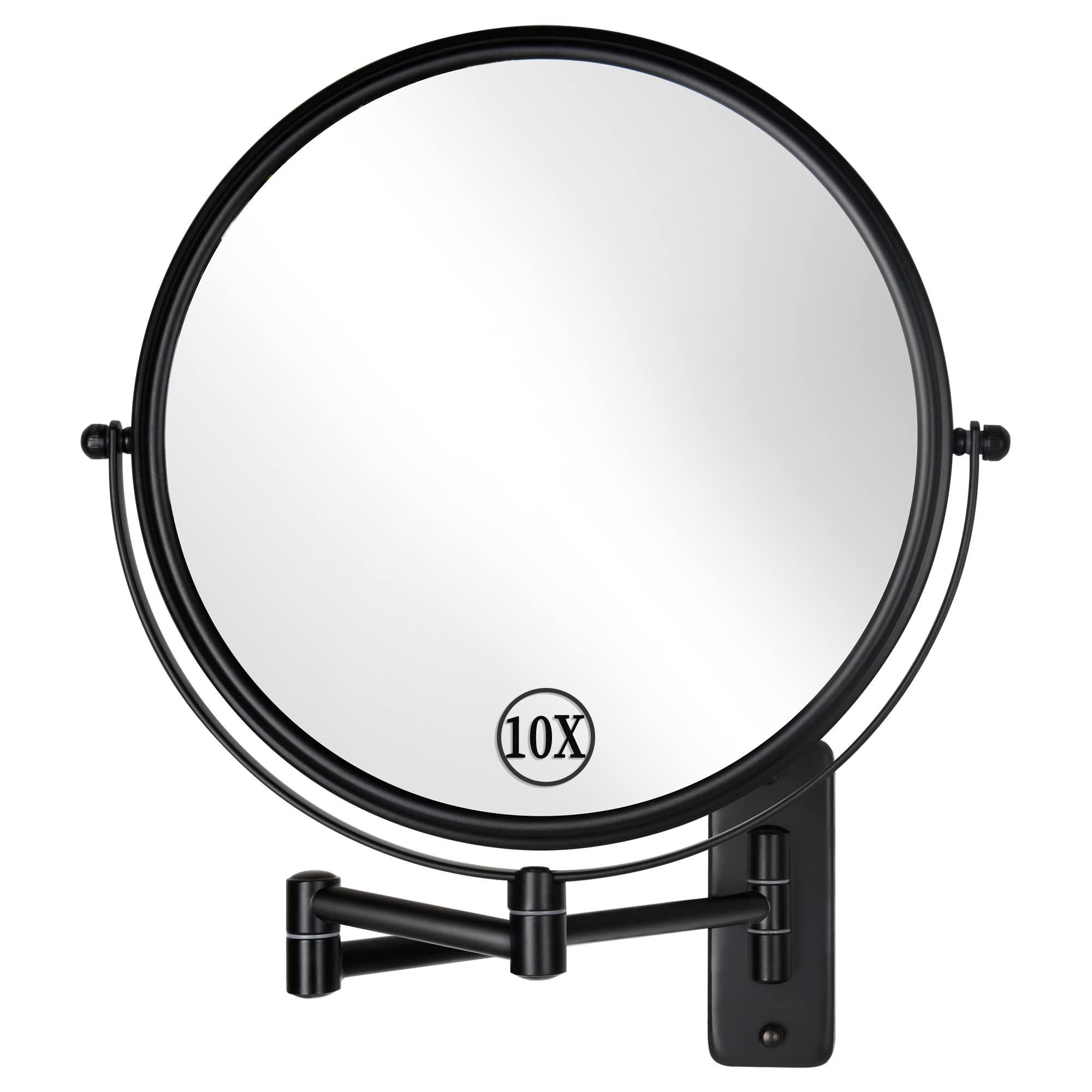 DECLUTTR 9 Wall Mounted Makeup Mirror, 1X/10X Magnifying Mirror Double-Sided, Large Size 360 Swivel Makeup Mirror with Magnifica