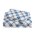 Comfort Spaces Cotton Flannel Breathable Warm Deep Pocket Sheets with Pillow Case Bedding, King, Blue Plaid 4 Piece