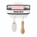Soap Box WallMounted Soap Dish Holder with 2 Hooks