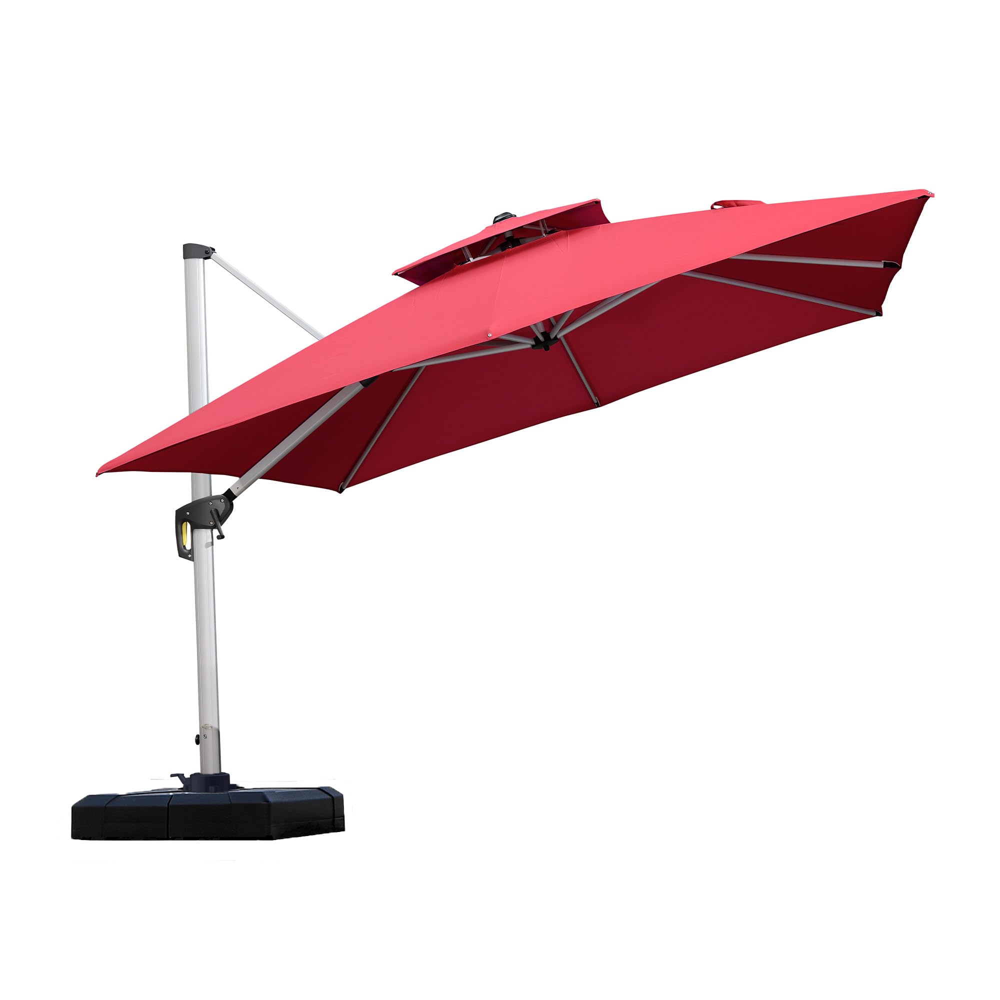 Purple Leaf Patio Umbrella 10Ft Outdoor Square Umbrella Large Cantilever Umbrella Windproof Offset Heavy Duty Sun For Garden Dec