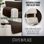 Sofa Shield Patented Couch Slip Cover, Large Cushion Protector, Reversible Stain And Dog Tear Resistant Slipcover, Quilted Microfiber 62” Seat, Washable Covers For Dogs Pets Kids, Chocolate