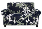 Searchi Stretch Sofa Cover Printed Couch Cover, Floral Pattern 3 Pieces Loveseat Slipcover With 2 Separate Cushion Cover, Washable Furniture Protector For Living Room(Loveseat, Navy Blue)