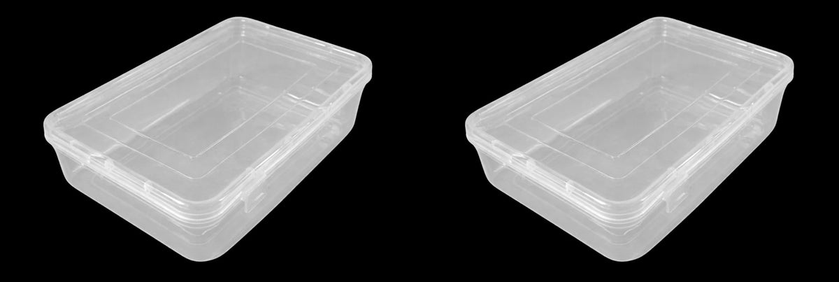 Mahganya Jewellery Case Organiser, Rectangular Plastic Storage Box For Medicines, Stationery, Cosmetics, Pack of 2, Transparent 