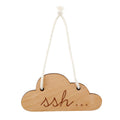 Stephan Baby Hanging Beechwood Nursery Sign Available in 4 Designs, Cloud-Shaped 'SSH'