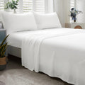 Lifetown 100% Jersey Knit Cotton Bed Sheet Ultra Soft T-Shirt Feel Bedding Sheet 1 Piece Flat Sheet Breathable Wrinkle-Free (Whi