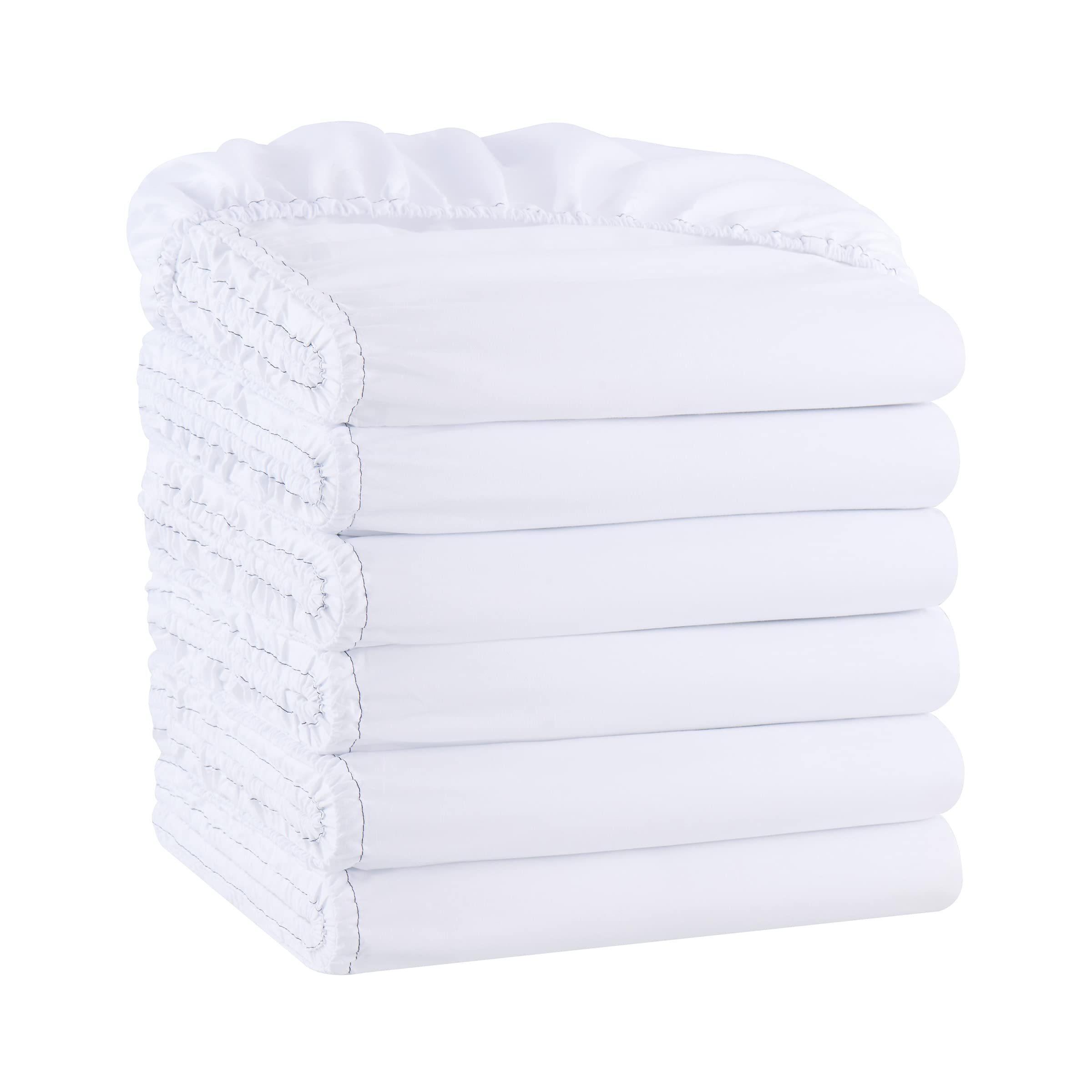 Arkwright Bulk Full Fitted Sheets - Pack Of 6 - Soft Brushed Microfiber Hypoallergenic Bottom Sheet Only With Deep Pocket, Beddi