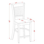 East West Furniture EDGR5-WHI-W 5 Piece Kitchen Counter Height Dining Table Set Includes a Round Wooden Table with Pedestal and 4 Dining Chairs, 30x30 Inch, Buttermilk & Cherry