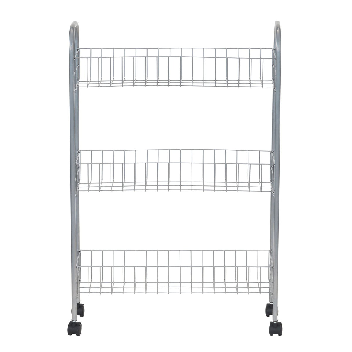 Household Essentials Slim Storage Cart, 3 Shelf Storage Cart with Wheels, Perfect for Laundry Rooms, Bathrooms, Pantries, Kitche