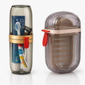 Portable Travel Toothbrush Holder Case With Lock | Multipurpose Toothpaste & Razor Storage Box | Bathroom Organizer For Travel,