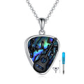POPLYKE Guitar Pick Urn Necklaces for Ashes Sterling Silver Cremation Urn Necklaces Memorial Keepsake With Filling Tool