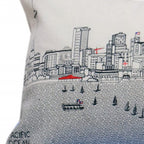 HomeRoots Cream 35' White Seattle Daylight Skyline Lumbar Decorative Pillow