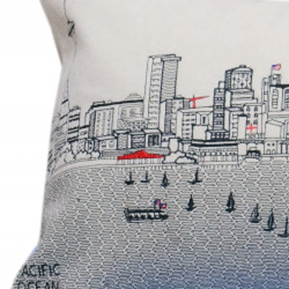 HomeRoots Cream 35' White Seattle Daylight Skyline Lumbar Decorative Pillow
