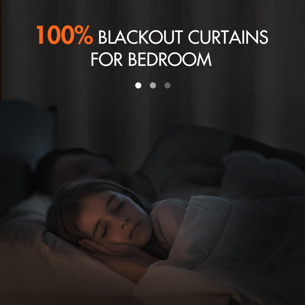 Miulee 100% Blackout Curtains 96 Inches Long, Linen Curtains For Bedroom Living Black Out Window Treatments Thermal Insulated Room Darkening Drapes Back Tab & Rod Pocket, Cream, 2 Panels