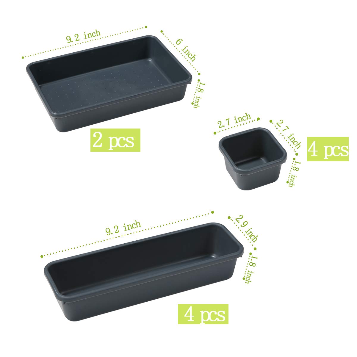 Backerysupply Interlocking Desk Drawer Organizer Separators For Kitchen, Bathroom, Makeup, Office (Set Of 10)