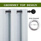 Nicetown Cloud Grey Window Curtain And Drape Easy Care Solid Thermal Insulated Grommet Room Darkening Drapery For Kid'S Room (1 Panel, 42 By 84)