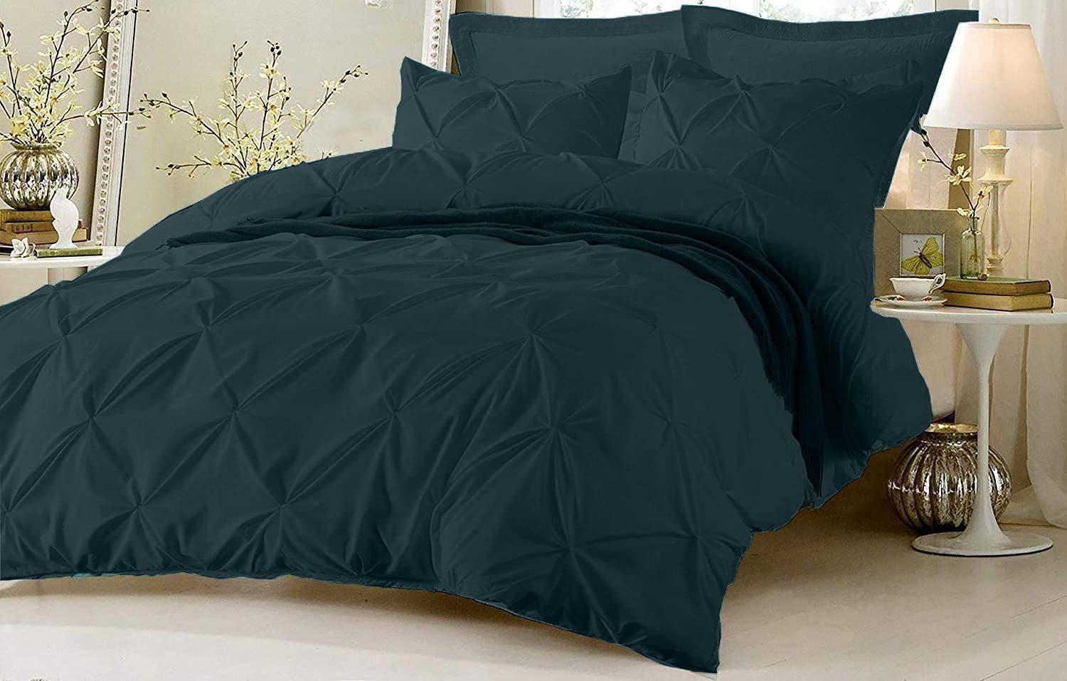 Pinch Pleated Egyptian Oversized King Duvet 800 Thread Count 100% Egyptian Cotton 3 Piece Cover For Comforter Solid Pattern Qual