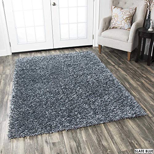 Rizzy Home | Km1558 | Kempton Collection | Polyester Area Rug | 5' X 7' | Grey Blue Solid