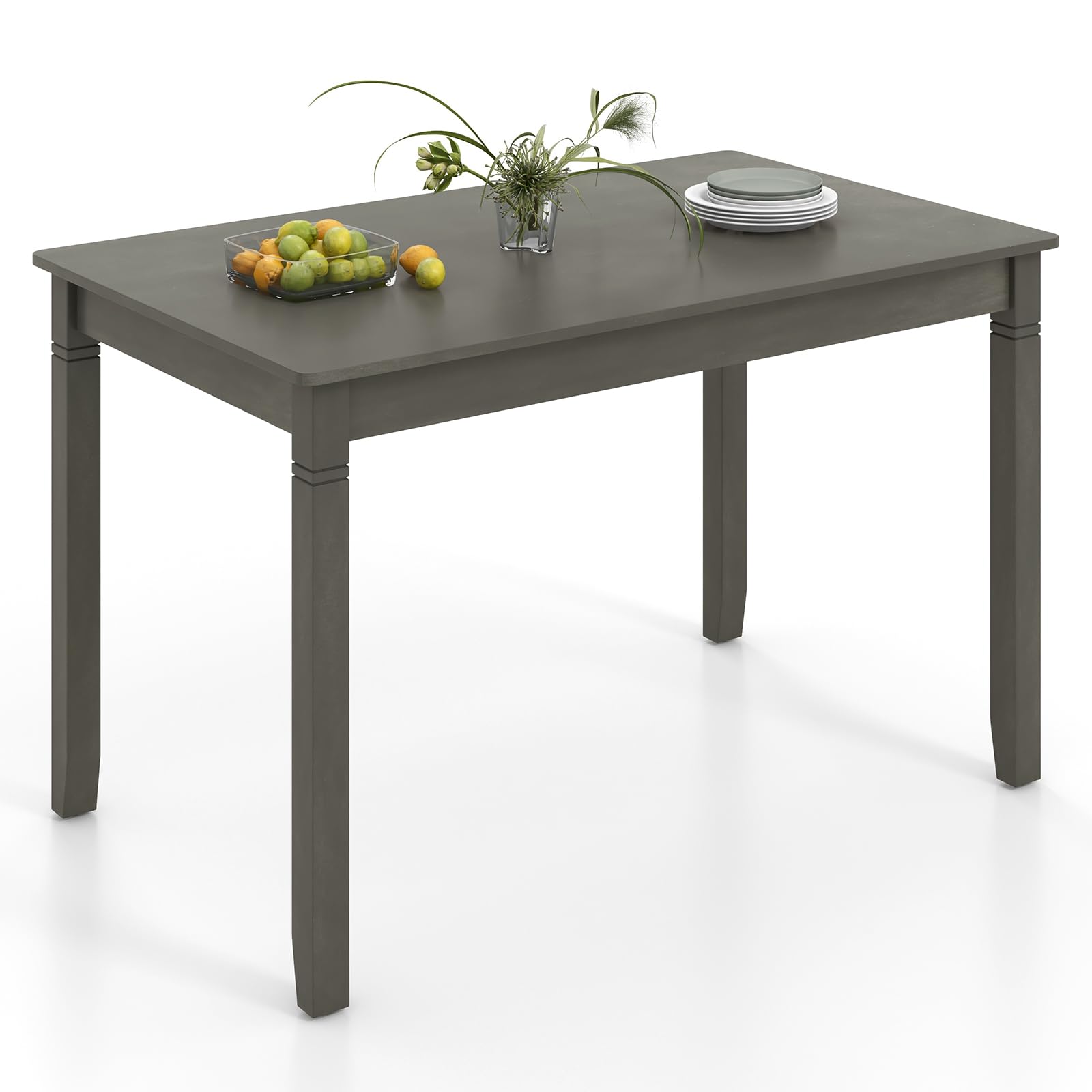 Giantex Dining Table for 4 People, 48    x 29    Kitchen Table with Wood Legs, Rectangular Dinner Table for Small Space, Apartme