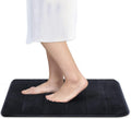 Home Brilliant Memory Foam Bath Mat Non Slip Absorbent and Best Super Cozy Velvet Bathroom Rug Carpet 24 x 16, Black