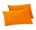 Elegant Comfort Solid Pillowcases 1500 Thread Count Egyptian Quality - Easy Care, Smooth Weave, Wrinkle And Stain Resistant, Easy Slip-On, 2-Piece Set, Standard/Queen Pillowcase, Orange