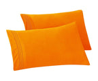Elegant Comfort Solid Pillowcases 1500 Thread Count Egyptian Quality - Easy Care, Smooth Weave, Wrinkle And Stain Resistant, Easy Slip-On, 2-Piece Set, Standard/Queen Pillowcase, Orange